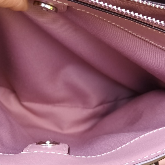 Coach crossgrain leather purse hand bag women's coach bag F 32017 12" × 8" 1/2 - Picture 7 of 15